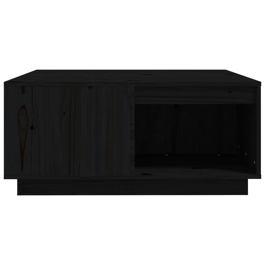 Tavolino da Salotto Nero 80x81x36,5 cm Legno Massello di Pino | homemem39