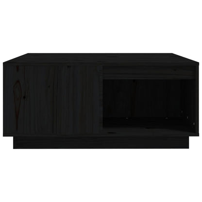 Tavolino da Salotto Nero 80x81x36,5 cm Legno Massello di Pino | homemem39