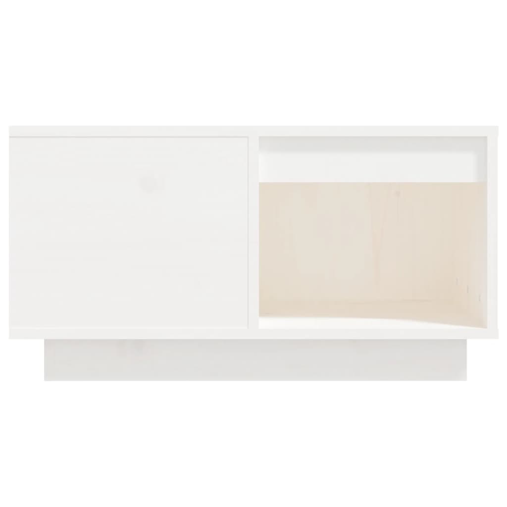 Tavolino da Salotto Bianco 60x61x32,5 cm Legno Massello di Pino | homemem39