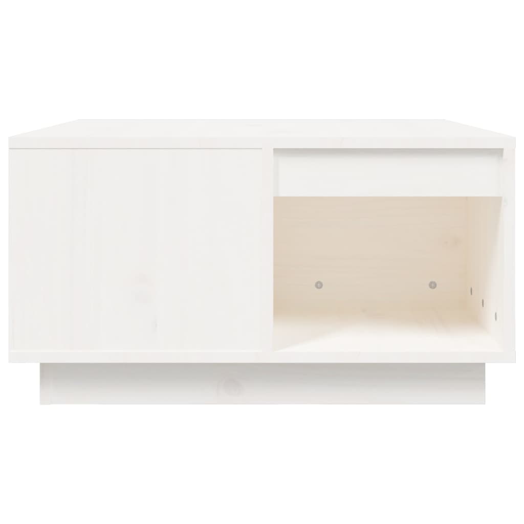 Tavolino da Salotto Bianco 60x61x32,5 cm Legno Massello di Pino | homemem39