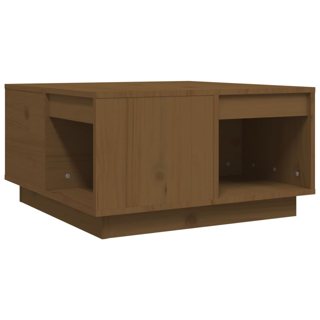 Tavolino da Salotto ambra 60x61x32,5 cm Legno Massello di Pino | homemem39