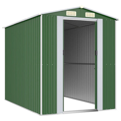 Capanno da Giardino Verde 192x274x223 cm Acciaio Zincato - homemem39