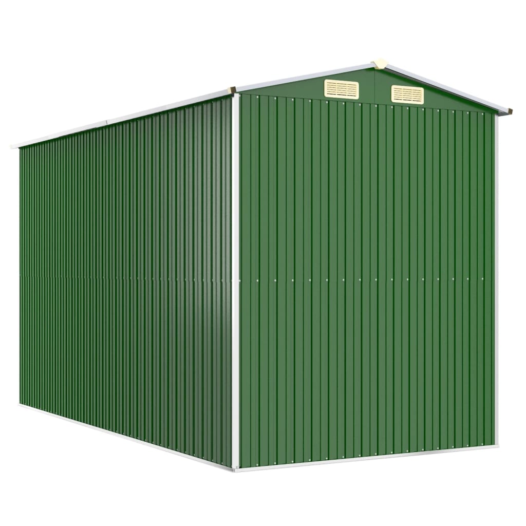 Capanno da Giardino Verde 192x357x223 cm Acciaio Zincato - homemem39