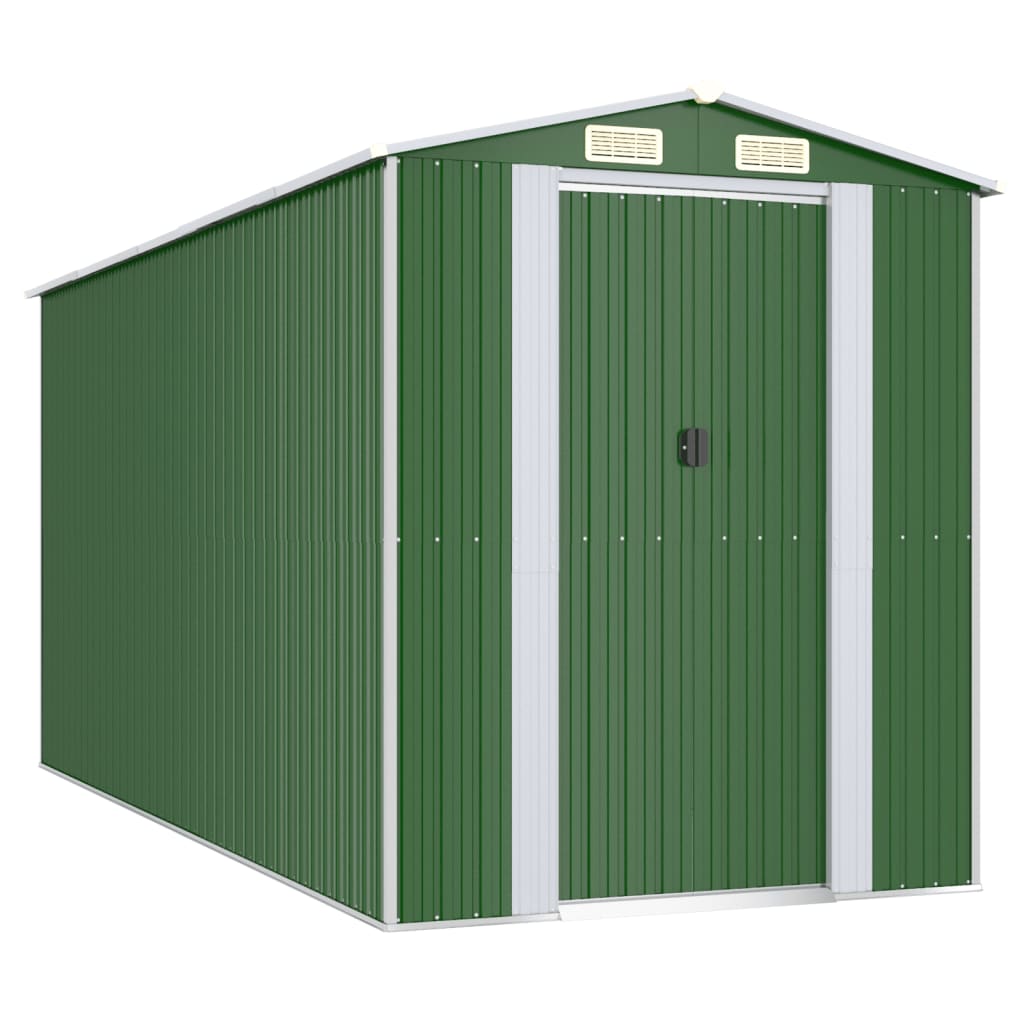 Capanno da Giardino Verde 192x440x223 cm Acciaio Zincato - homemem39