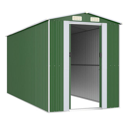 Capanno da Giardino Verde 192x440x223 cm Acciaio Zincato - homemem39