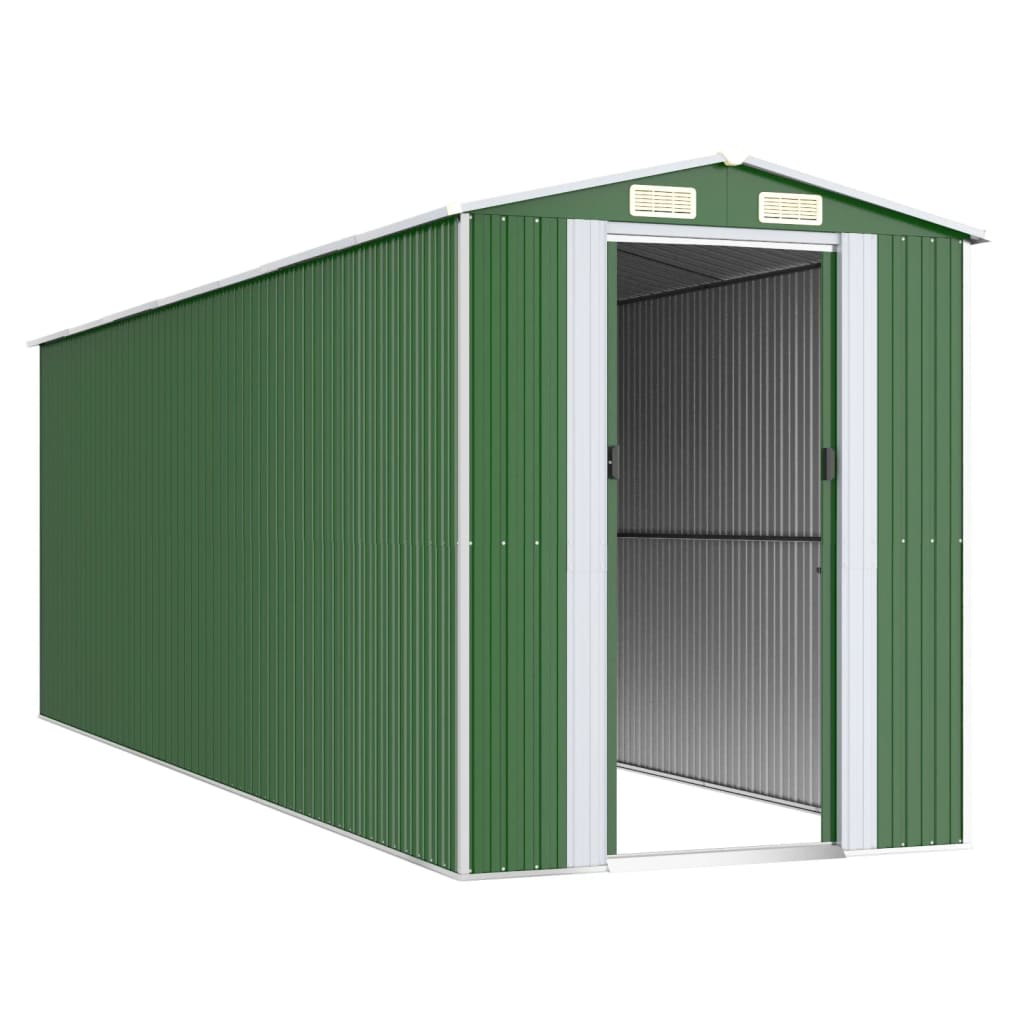 Capanno da Giardino Verde 192x606x223 cm Acciaio Zincato - homemem39