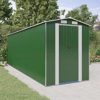 Capanno da Giardino Verde 192x606x223 cm Acciaio Zincato - homemem39