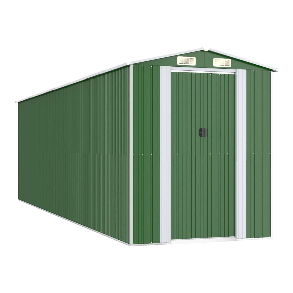 Capanno da Giardino Verde 192x689x223 cm Acciaio Zincato - homemem39