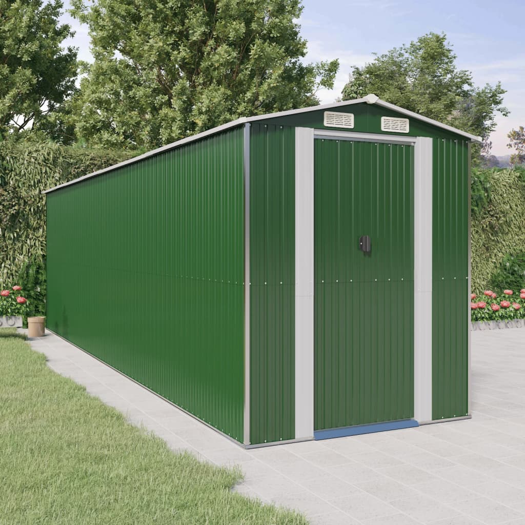 Capanno da Giardino Verde 192x689x223 cm Acciaio Zincato | homemem39