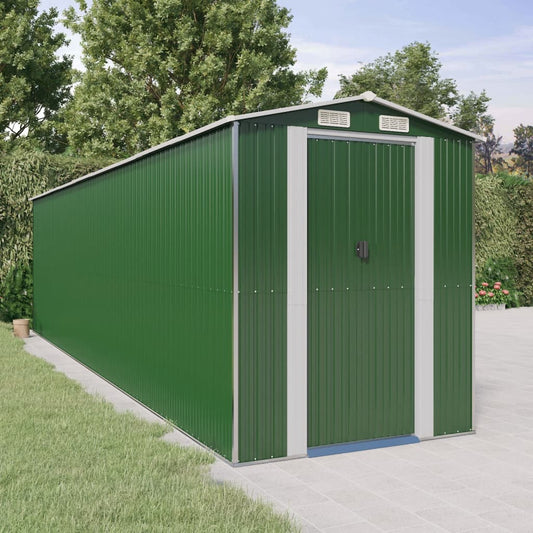 Capanno da Giardino Verde 192x772x223 cm Acciaio Zincato - homemem39