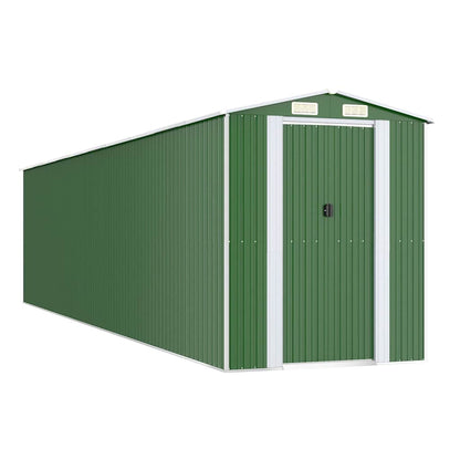 Capanno da Giardino Verde 192x855x223 cm Acciaio Zincato | homemem39