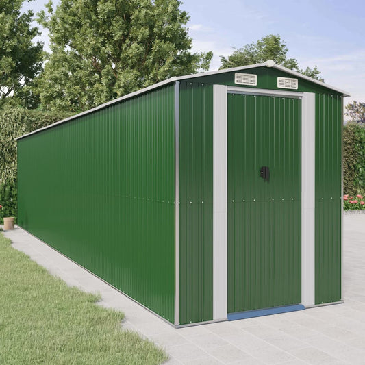 Capanno da Giardino Verde 192x855x223 cm Acciaio Zincato - homemem39