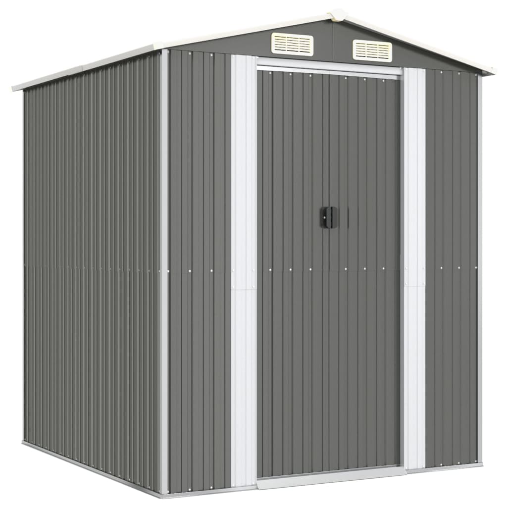 Capanno da Giardino Grigio Chiaro 192x191x223cm Acciaio Zincato - homemem39