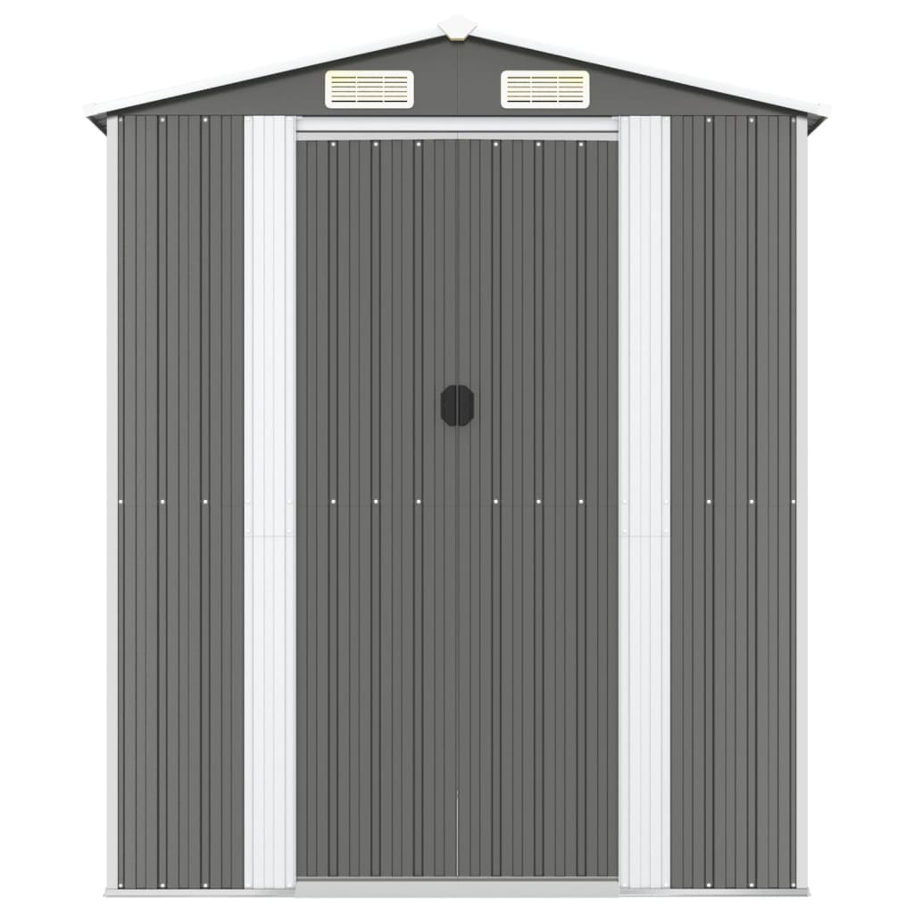 Capanno da Giardino Grigio Chiaro 192x191x223cm Acciaio Zincato - homemem39