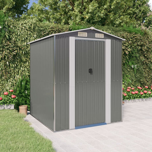 Capanno da Giardino Grigio Chiaro 192x191x223cm Acciaio Zincato - homemem39