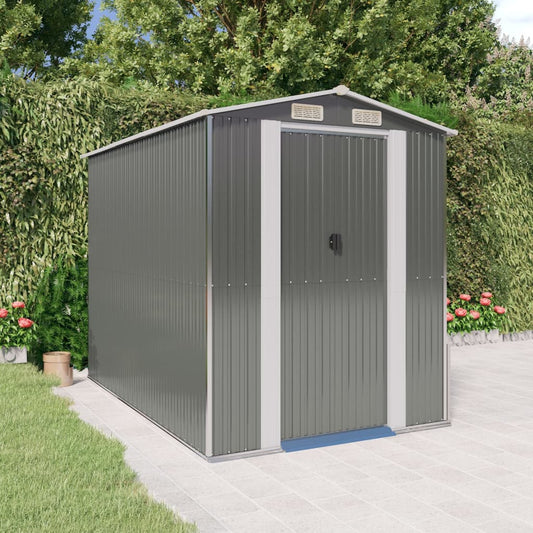 Capanno da Giardino Grigio Chiaro 192x274x223cm Acciaio Zincato - homemem39