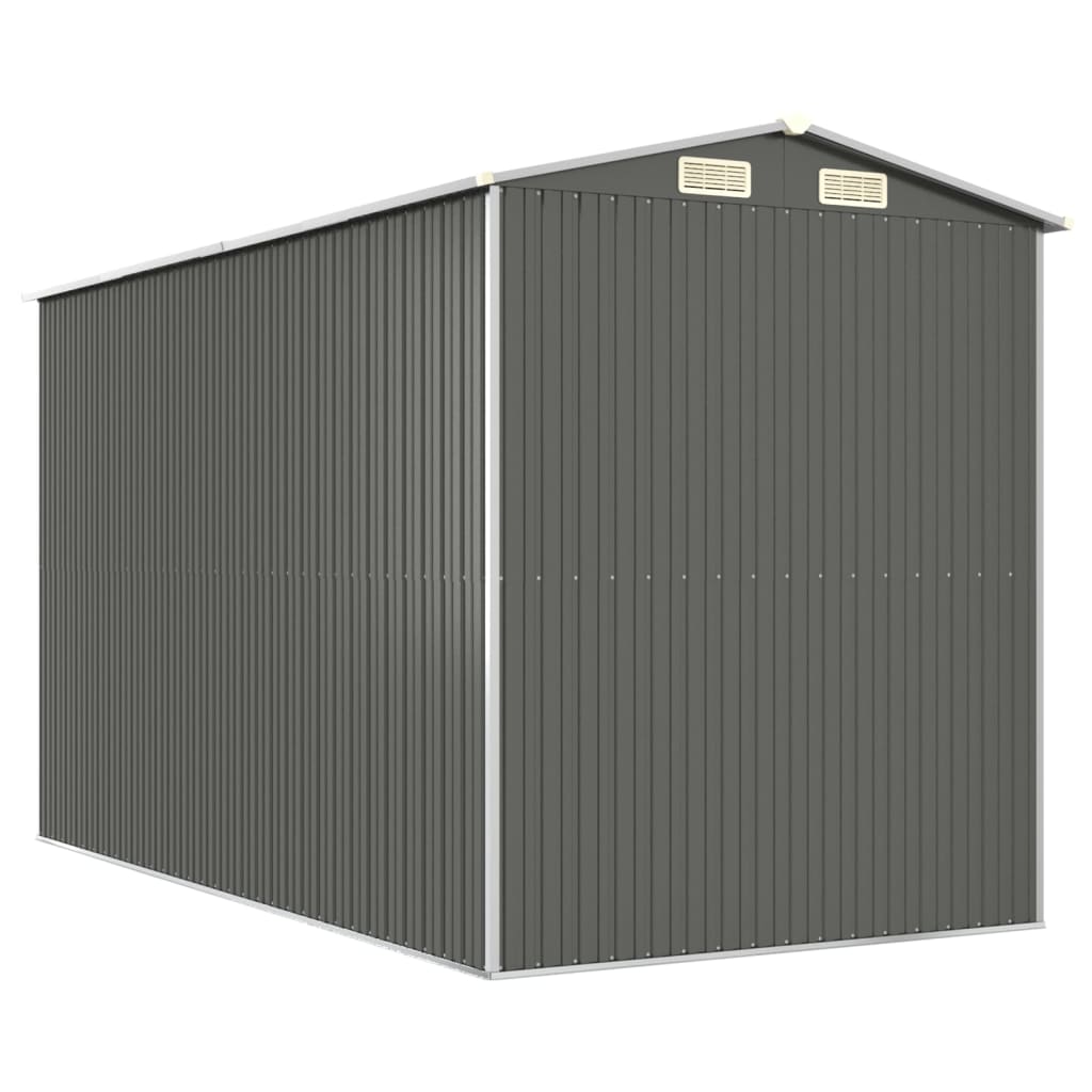 Capanno da Giardino Grigio Chiaro 192x357x223cm Acciaio Zincato - homemem39