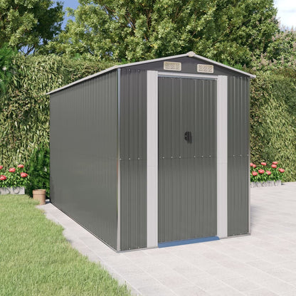 Capanno da Giardino Grigio Chiaro 192x357x223cm Acciaio Zincato - homemem39