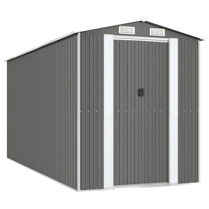 Capanno da Giardino Grigio Chiaro 192x440x223cm Acciaio Zincato - homemem39
