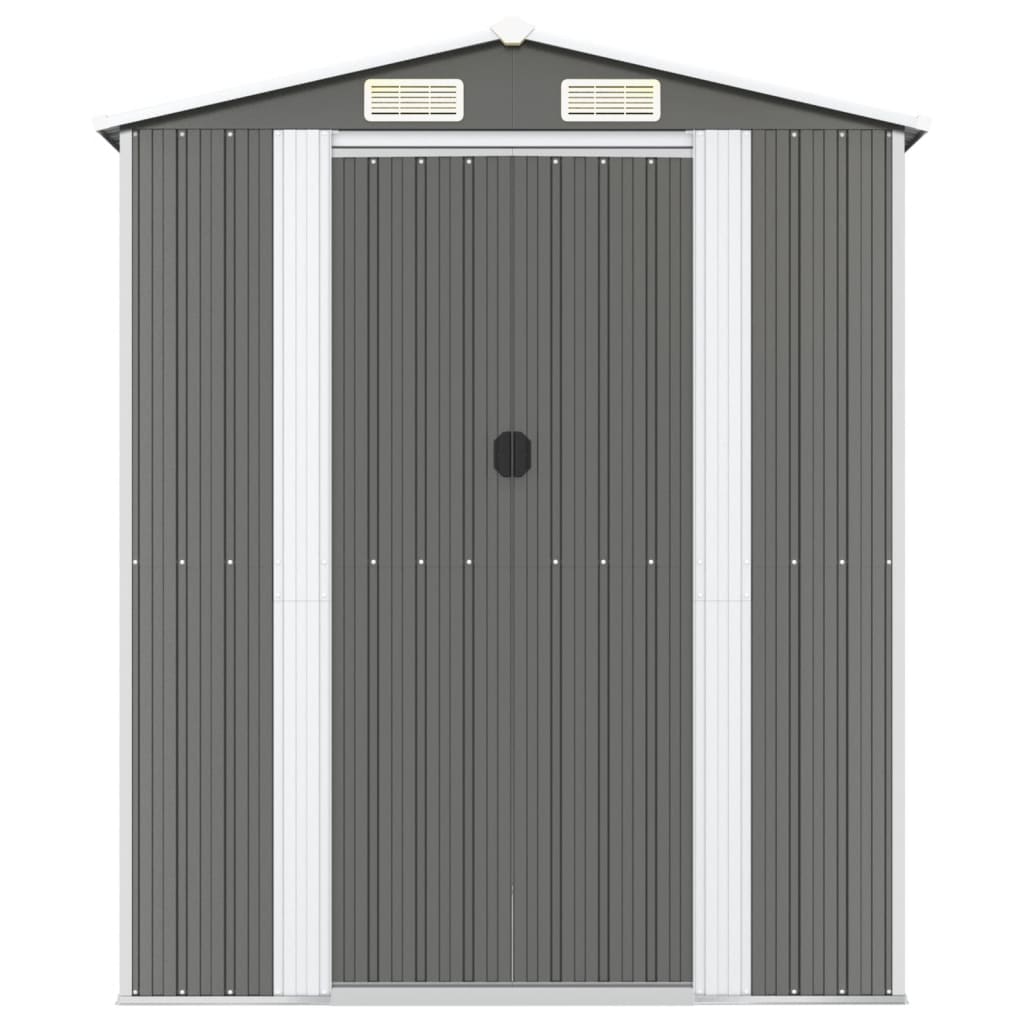 Capanno da Giardino Grigio Chiaro 192x440x223cm Acciaio Zincato - homemem39