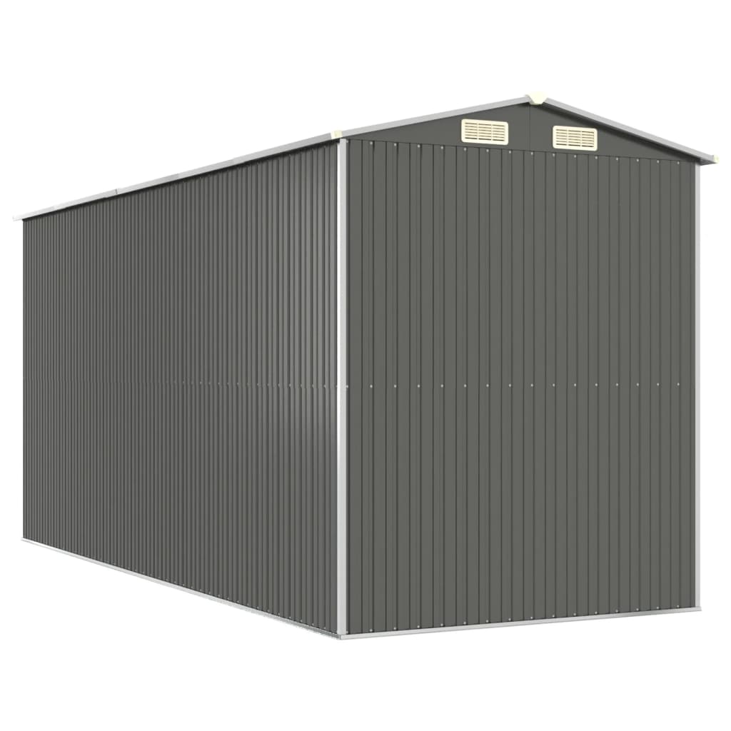 Capanno da Giardino Grigio Chiaro 192x440x223cm Acciaio Zincato - homemem39