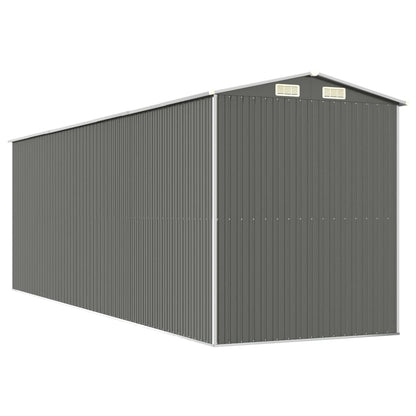 Capanno da Giardino Grigio Chiaro 192x606x223cm Acciaio Zincato - homemem39