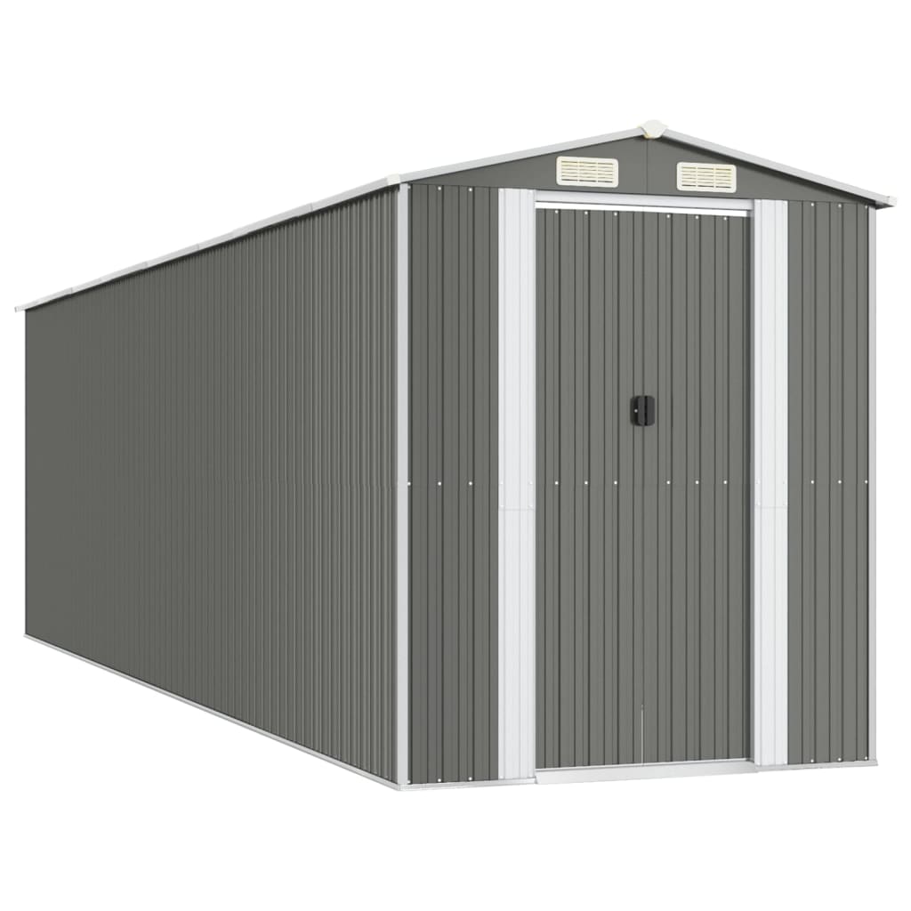 Capanno da Giardino Grigio Chiaro 192x689x223cm Acciaio Zincato - homemem39