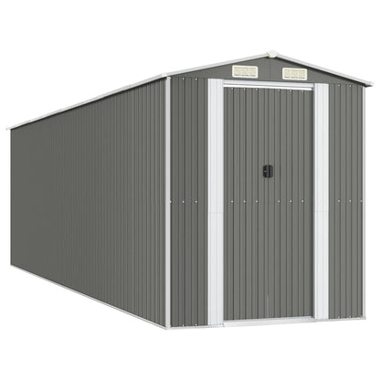 Capanno da Giardino Grigio Chiaro 192x689x223cm Acciaio Zincato - homemem39