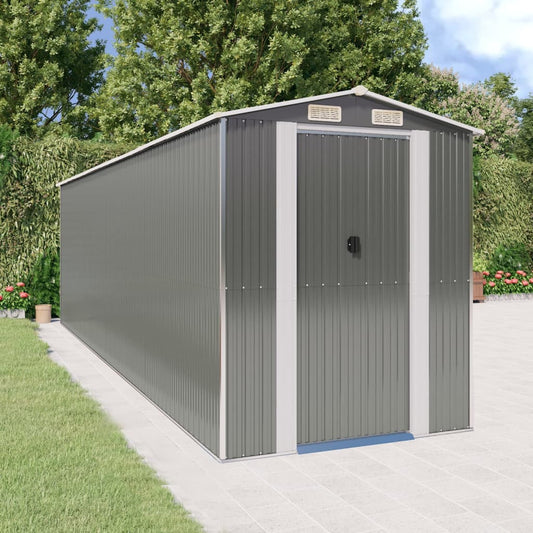Capanno da Giardino Grigio Chiaro 192x689x223cm Acciaio Zincato - homemem39