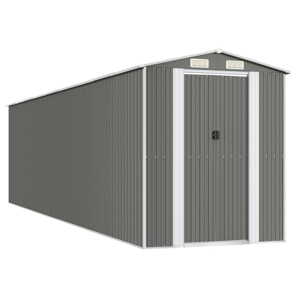 Capanno da Giardino Grigio Chiaro 192x772x223cm Acciaio Zincato - homemem39