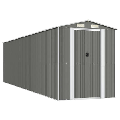 Capanno da Giardino Grigio Chiaro 192x772x223cm Acciaio Zincato - homemem39