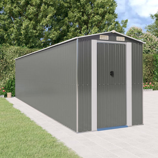 Capanno da Giardino Grigio Chiaro 192x772x223cm Acciaio Zincato - homemem39