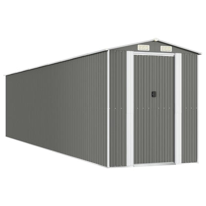 Capanno da Giardino Grigio Chiaro 192x855x223cm Acciaio Zincato - homemem39