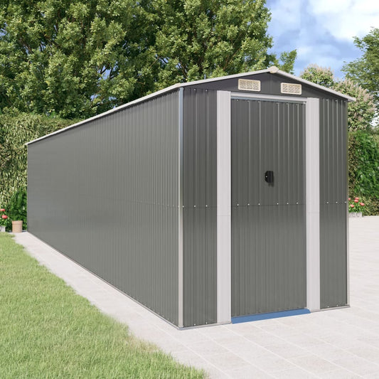 Capanno da Giardino Grigio Chiaro 192x855x223cm Acciaio Zincato - homemem39