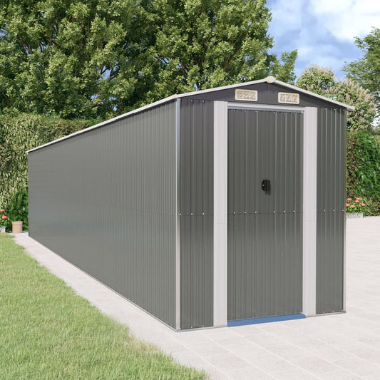 Capanno da Giardino Grigio Chiaro 192x938x223cm Acciaio Zincato - homemem39
