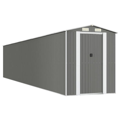 Capanno Giardino Grigio Chiaro 192x1021x223 cm Acciaio Zincato - homemem39