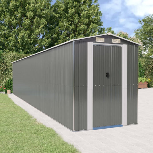 Capanno Giardino Grigio Chiaro 192x1021x223 cm Acciaio Zincato - homemem39