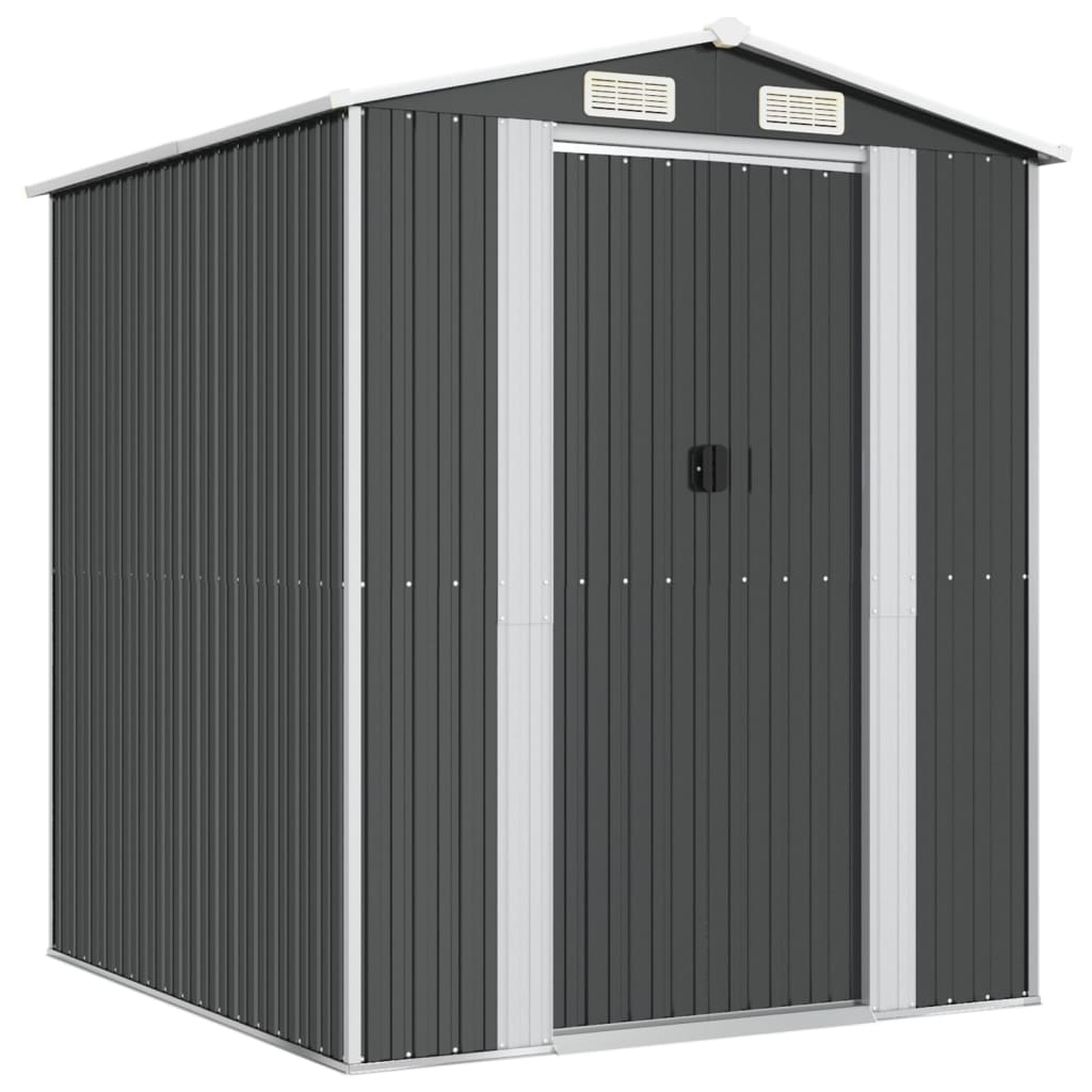 Capanno da Giardino Antracite 192x191x223 cm in Acciaio Zincato - homemem39