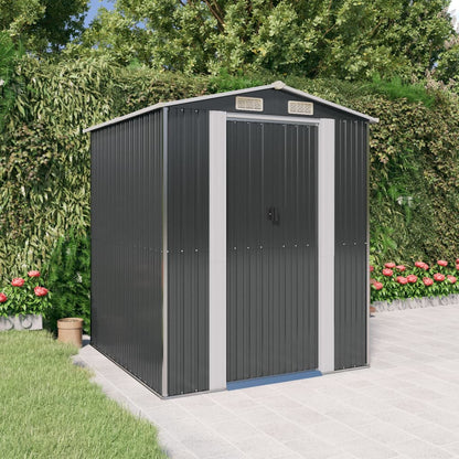 Capanno da Giardino Antracite 192x191x223 cm in Acciaio Zincato - homemem39