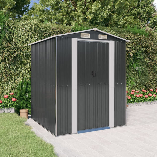 Capanno da Giardino Antracite 192x191x223 cm in Acciaio Zincato - homemem39