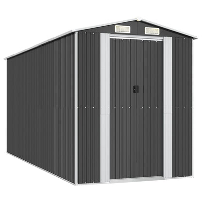 Capanno da Giardino Antracite 192x440x223 cm in Acciaio Zincato - homemem39