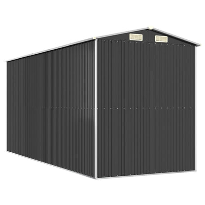 Capanno da Giardino Antracite 192x440x223 cm in Acciaio Zincato - homemem39