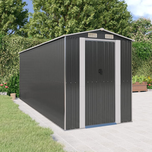 Capanno da Giardino Antracite 192x523x223 cm in Acciaio Zincato - homemem39