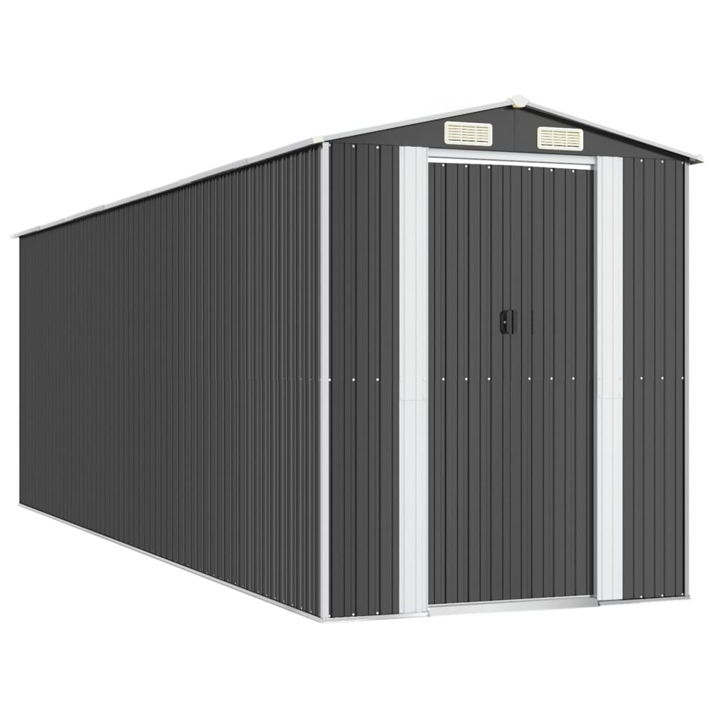 Capanno da Giardino Antracite 192x606x223 cm in Acciaio Zincato - homemem39