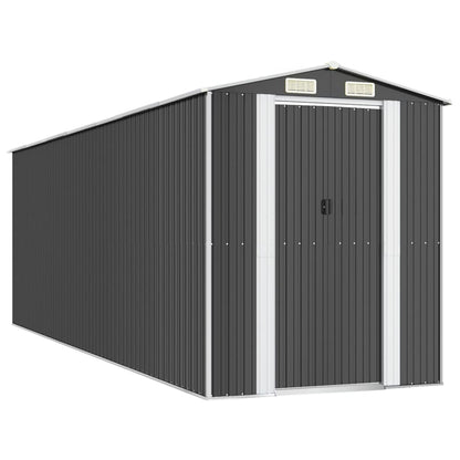 Capanno da Giardino Antracite 192x606x223 cm in Acciaio Zincato - homemem39