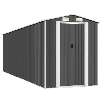 Capanno da Giardino Antracite 192x689x223 cm in Acciaio Zincato - homemem39