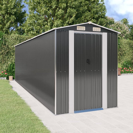 Capanno da Giardino Antracite 192x689x223 cm in Acciaio Zincato - homemem39