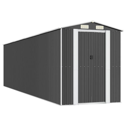 Capanno da Giardino Antracite 192x772x223 cm in Acciaio Zincato - homemem39