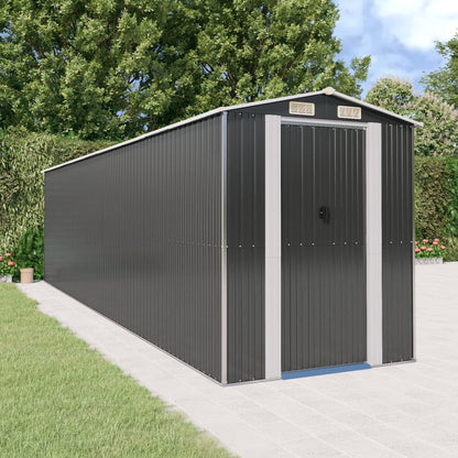 Capanno da Giardino Antracite 192x772x223 cm in Acciaio Zincato - homemem39