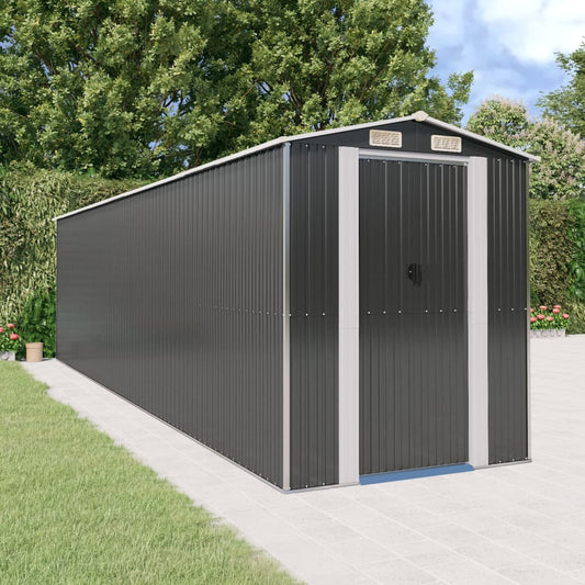 Capanno da Giardino Antracite 192x772x223 cm in Acciaio Zincato - homemem39
